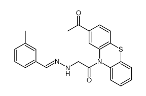 1-(2-acetylphenothiazin-10-yl)-2-[2-[(3-methylphenyl)methylidene]hydrazinyl]ethanone结构式