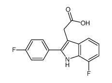 [7-氟-2-(4-氟-苯基)-1H-吲哚-3-基]-乙酸结构式