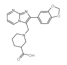 1-(2-苯并[1,3]二氧代-5-咪唑并[1,2-a]嘧啶-3-甲基)-哌啶-3-羧酸结构式