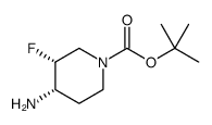 (3R,4S)-4-氨基-3-氟哌啶-1-羧酸叔丁酯结构式