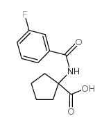 1-(3-氟-苯甲酰基氨基)-环戊烷羧酸结构式