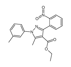 5-Methyl-3-(2-nitro-phenyl)-1-m-tolyl-1H-pyrazole-4-carboxylic acid ethyl ester Structure