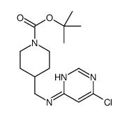 4-[[(6-氯-4-嘧啶基)氨基]甲基]-1-哌啶甲酸叔丁酯结构式