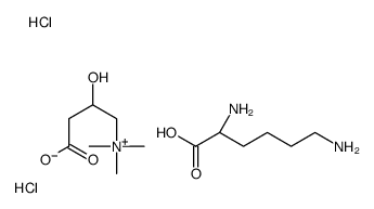 L-lysine dihydrochloride, compound with ()-(3-carboxylato-2-hydroxypropyl)trimethylammonium (1:1)结构式
