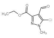 5-氯-4-甲酰基-1-甲基-1H-吡唑-3-羧酸乙酯结构式