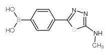 4-(5-(甲基氨基)-1,3,4-噻二唑-2-基)苯硼酸结构式