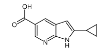 1H-Pyrrolo[2,3-b]pyridine-5-carboxylic acid, 2-cyclopropyl- Structure