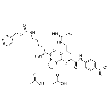 D-Lys(Z)-Pro-Arg-pNA diacetate结构式