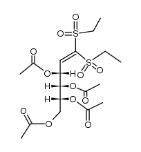 D-arabino-3,4,5,6-tetraacetoxy-1,1-bis-ethanesulfonyl-hex-1-ene Structure