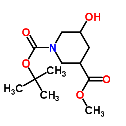 1-Boc-5-羟基-3-哌啶甲酸甲酯结构式