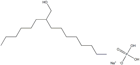1-Decanol, 2-hexyl-, dihydrogen phosphate, monosodium salt (9CI) Structure