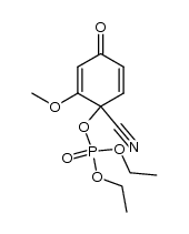 diethyl-1-cyano-2-methoxy-4-oxocyclohexa-2,5-dienylphosphate结构式