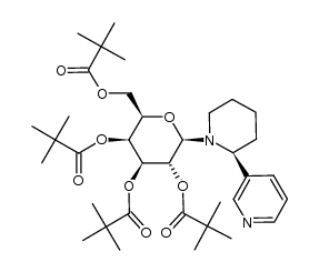 (2R,3S,4S,5R,6R)-2-((pivaloyloxy)methyl)-6-((S)-2-(pyridin-3-yl)piperidin-1-yl)tetrahydro-2H-pyran-3,4,5-triyl tris(2,2-dimethylpropanoate)结构式