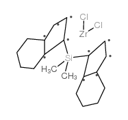 rac-二甲基硅基双(4,5,6,7-四氢-1-茚基)二氯化锆结构式