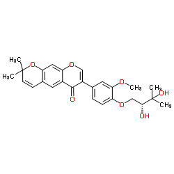 7-[4-[(2R)-2,3-二羟基-3-甲基丁氧基]-3-甲氧基苯基]-2,2-二甲基-2H,6H-苯并[1,2-B:5,4-B']二吡喃-6-酮结构式