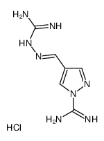 1H-Pyrazole-1-carboximidamide,4-[[2-(aminoiminomethyl)hydrazinylidene]methyl]-, hydrochloride (1:2)结构式