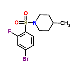 1-((4-溴-2-氟苯基)磺酰)-4-甲基哌啶结构式
