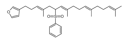 3-((3E,7E,11E)-4,8,12,16-tetramethyl-6-(phenylsulfonyl)heptadeca-3,7,11,15-tetraen-1-yl)furan Structure