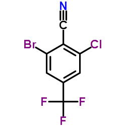 2-Bromo-6-chloro-4-(trifluoromethyl)benzonitrile Structure