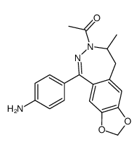 1-[5-(4-aminophenyl)-8-methyl-8,9-dihydro-[1,3]dioxolo[4,5-h][2,3]benzodiazepin-7-yl]ethanone结构式