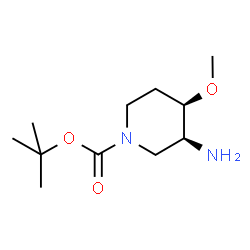 (3S,4R)-3-氨基-4-甲氧基哌啶-1-羧酸叔丁酯结构式
