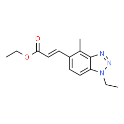 (E)-乙基 3-(1-乙基-4-甲基-1H-苯并[d][1,2,3]三唑-5-基)丙烯酰基酯结构式