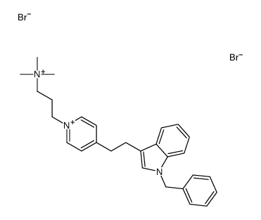 3-[4-[2-(1-benzylindol-3-yl)ethyl]pyridin-1-ium-1-yl]propyl-trimethylazanium,dibromide结构式