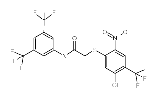 N1-[3,5-二(三氟甲基)苯基]-2-([5-氯-2-硝基-4-(三氟甲基)苯基]硫代)乙酰胺结构式