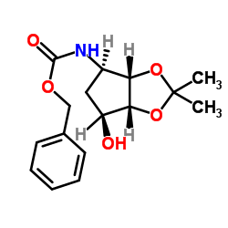 N-[(3aS,4R,6S,6aR)-Tetrahydro-6-hydroxy-2,2-dimethyl-4H-cyclopenta-1,3-dioxol-4-yl]carbamicacid phenylmethyl ester Structure