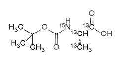 Boc-L-[1,2,3-13C3, 15N]alanine Structure