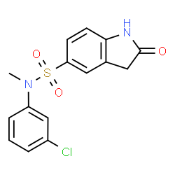 1H-Indole-5-sulfonamide, N-(3-chlorophenyl)-2,3-dihydro-N-methyl-2-oxo-结构式