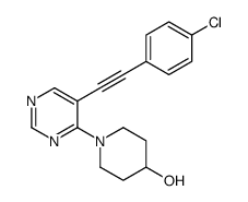 1-[5-[2-(4-chlorophenyl)ethynyl]pyrimidin-4-yl]piperidin-4-ol Structure