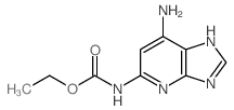 ethyl N-(5-amino-2,7,9-triazabicyclo[4.3.0]nona-2,4,8,10-tetraen-3-yl)carbamate结构式