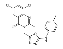 6,8-dichloro-2-methyl-3-[[5-(4-methylanilino)-1,3,4-oxadiazol-2-yl]methyl]quinazolin-4-one Structure