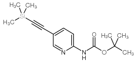 (5-三甲基硅乙炔-吡啶-2-基)-氨基甲酸叔丁酯结构式