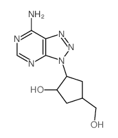 2-(5-amino-2,4,7,8,9-pentazabicyclo[4.3.0]nona-1,3,5,7-tetraen-9-yl)-4-(hydroxymethyl)cyclopentan-1-ol Structure