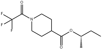 1-(Trifluoroacetyl)-4-piperidinecarboxylic acid (S)-1-methylpropyl ester结构式