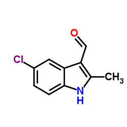 5-氯-2-甲基-1H-吲哚-3-甲醛结构式