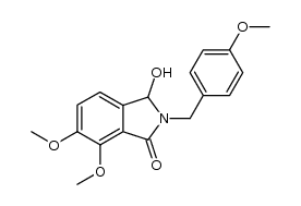 3-hydroxy-6,7-dimethoxy-2-(4-methoxybenzyl)-2,3-dihydro-1H-isoindol-1-one结构式