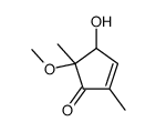 4-hydroxy-5-methoxy-2,5-dimethylcyclopent-2-en-1-one结构式