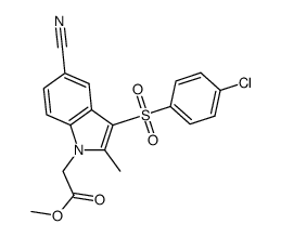 3-[(4-chlorophenyl)sulfonyl]-5-cyano-2-methyl-1H-indole-1-acetic acid methyl ester Structure