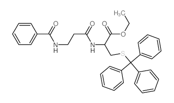 L-Cysteine, N-[3-(benzoylamino)-1-oxopropyl]-S-(triphenylmethyl)-, ethyl ester (9CI) Structure