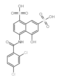 4-[(2,4-dichlorobenzoyl)amino]-5-hydroxynaphthalene-1,7-disulphonic acid结构式