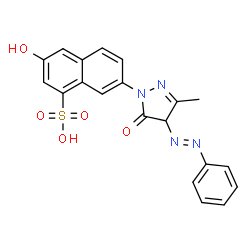 7-[4,5-dihydro-3-methyl-5-oxo-4-(phenylazo)-1H-pyrazol-1-yl]-3-hydroxynaphthalene-1-sulphonic acid structure