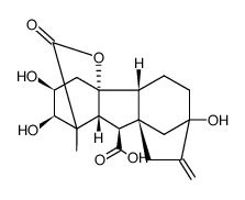 2β,3α,4aα,7-Tetrahydroxy-1β-methyl-8-methylenegibbane-1α,10β-dicarboxylic acid 1,4a-lactone Structure