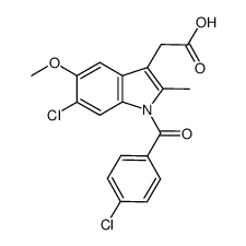 2-{6-chloro-1-[(4-chlorophenyl)carbonyl]-5-methoxy-2-methylindol-3-yl}acetic acid Structure