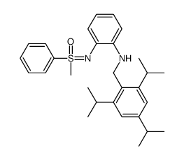 (S)-S-甲基-S-苯基-N-{2-[((2,4,6-三异丙基苯基)甲基氨基]苯基}磺酰亚胺结构式