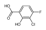 3-chloro-4-fluoro-2-hydroxybenzoic acid结构式