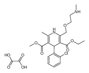 2-<<2-(methylamino)ethoxy>methyl>-4-(2-chlorophenyl)-3-ethoxycarbonyl-5-methoxycarbonyl-6-methyl-1,4-dihydropyridine oxalate结构式
