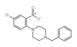 3-硝基-4-(4-苄基-1-哌嗪)溴苯结构式